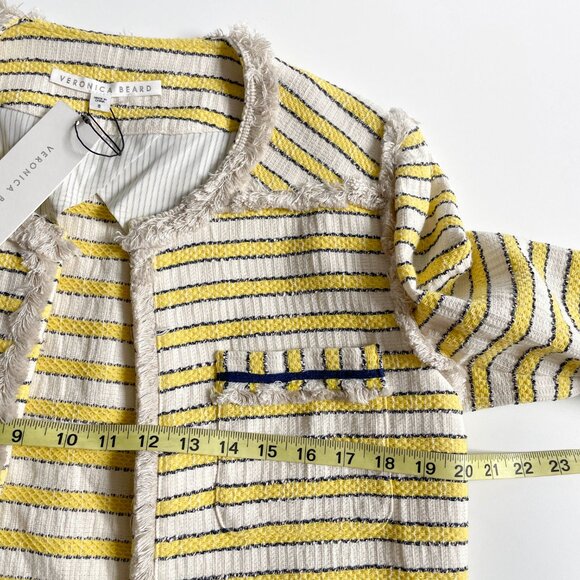 Veronica Beard Talie Jacket Tweed Blazer Off White Yellow Size 8 NEW NWT - Picture 8 of 10